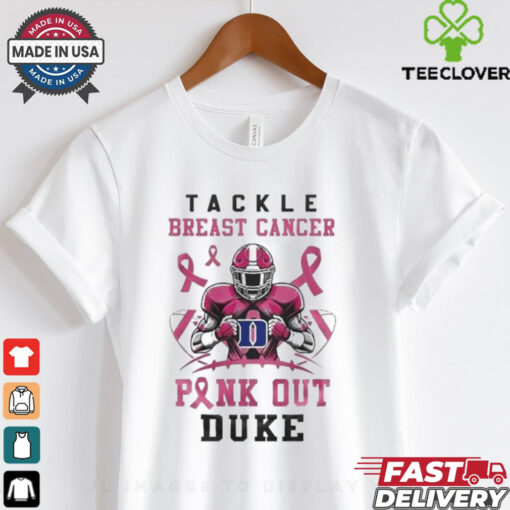 Duke Blue Devils Tackle Breast Cancer Pink Out 2024 T Shirt White