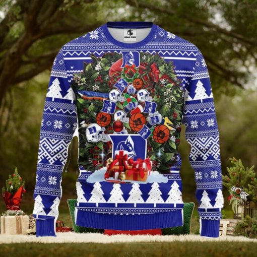 Duke Blue Devils Tree Ugly Christmas Fleece Sweater