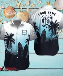 Dundee FC Palm Tree Surfboard Personalized Name Button Shirt