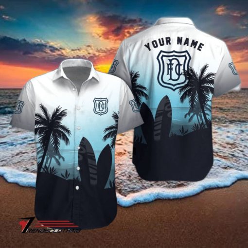 Dundee FC Palm Tree Surfboard Personalized Name Button Shirt