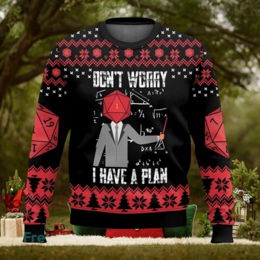 Dungeons & Dragons Don’t Worry I Have A Plan All Over Printed Ugly Christmas Sweater 2023 Christmas Gift Ideas Holiday Gift