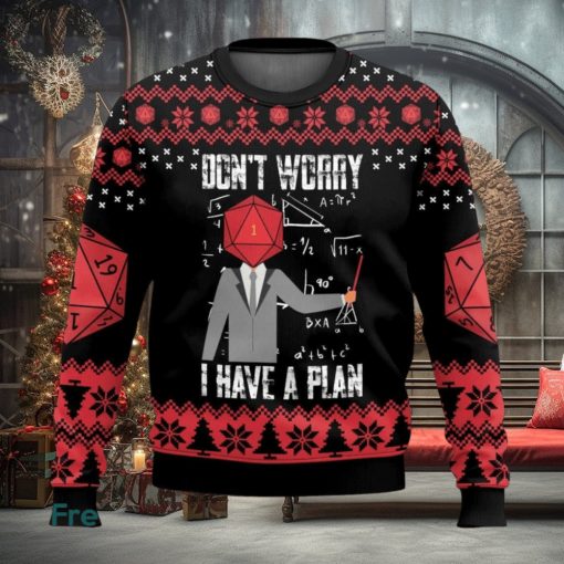 Dungeons & Dragons Don’t Worry I Have A Plan All Over Printed Ugly Christmas Sweater 2023 Christmas Gift Ideas Holiday Gift