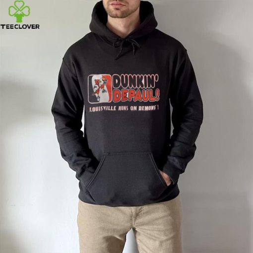 Dunkin’ Depaul Louisville runs on demons hoodie, sweater, longsleeve, shirt v-neck, t-shirt