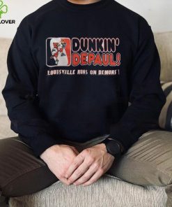 Dunkin’ Depaul Louisville runs on demons hoodie, sweater, longsleeve, shirt v-neck, t-shirt