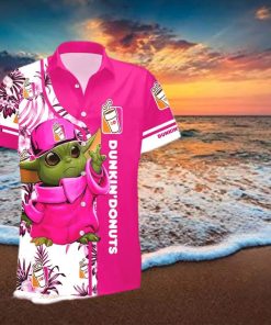 Dunkin Donuts Baby Yoda Hawaiian Shirt