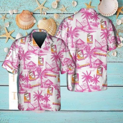 Dunkin Donuts Food Shirt, Tropical Flower Aloha Hawaiian Shirt, Short Unique Gift