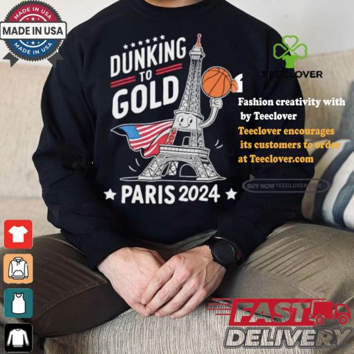 Dunking to gold team USA basketball Olympic Paris 2024 shirt