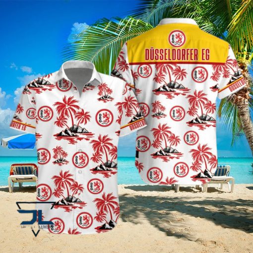 Dusseldorfer EG Deutsche Eishockey Liga Coconut Tree Island Hawaiian Shirt