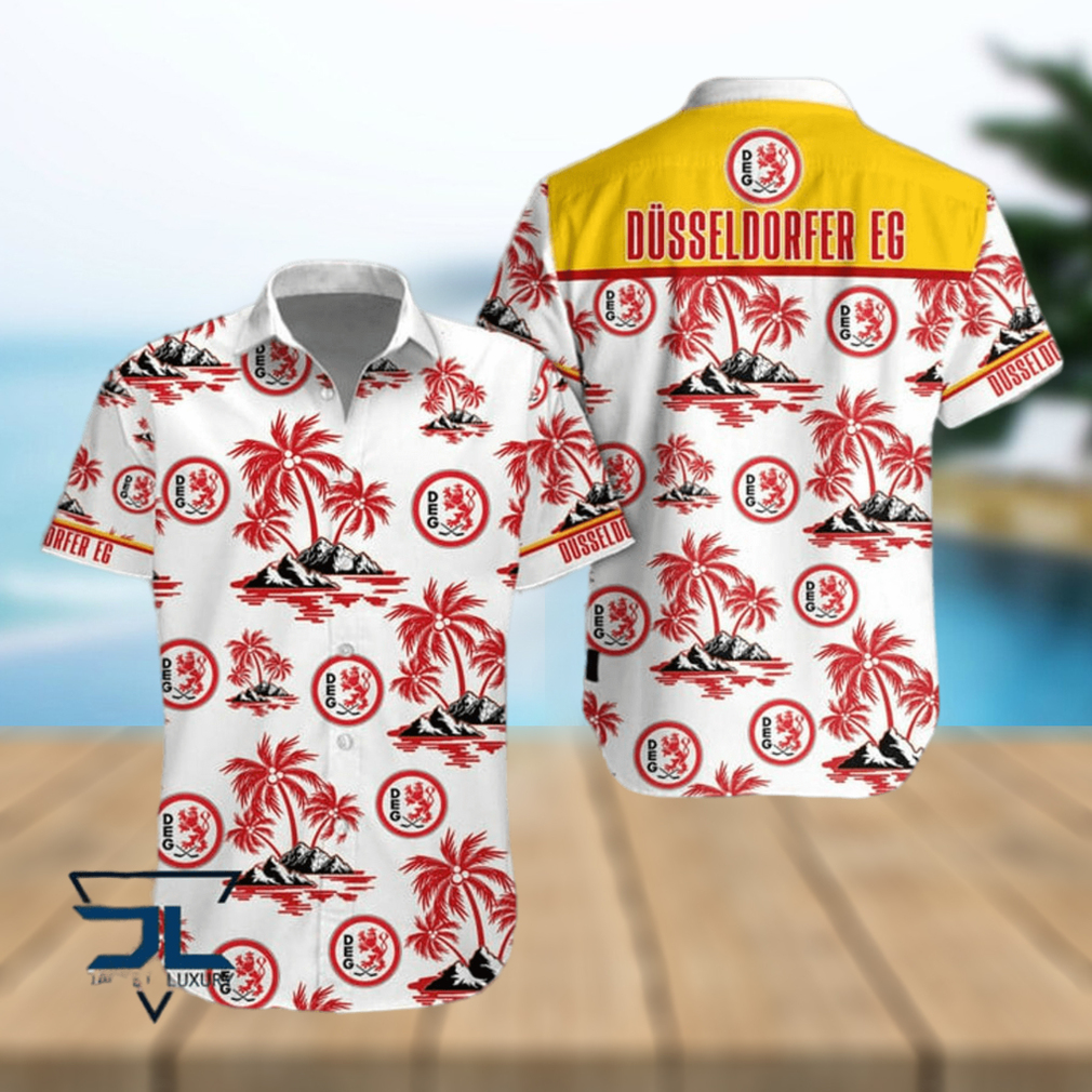 Dusseldorfer EG Deutsche Eishockey Liga Coconut Tree Island Hawaiian Shirt Dusseldorfer EG Deutsche Eishockey Liga Coconut Tree Island Hawaiian Shirt