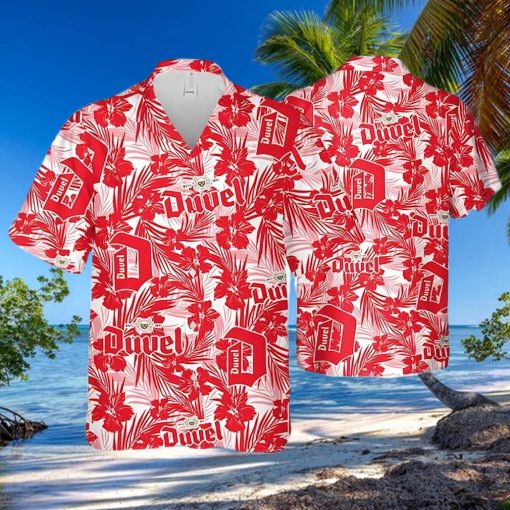 Duvel Beer Hawaiian Shirt Tropical Flower Pattern