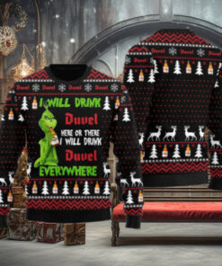 Duvel Grinch Will Drink Everywhere Ugly Sweater