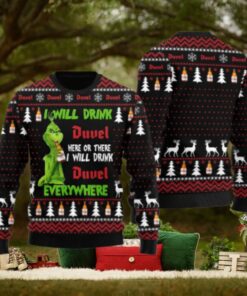 Duvel Grinch Will Drink Everywhere Ugly Sweater