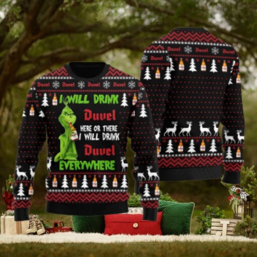 Duvel Grinch Will Drink Everywhere Ugly Sweater