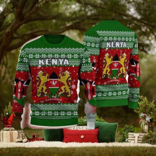 Kenya Knitted Sweater Style All Over Print For Men And Women Gift Christmas Holiday