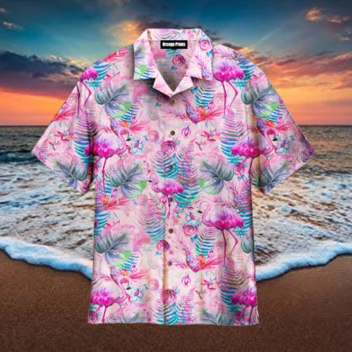 Pink Flamingo Tropical Aloha Hawaiian Shirts For Men For Women