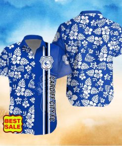 EFL Fans Cardiff City FC Logo Hibiscus Pattern Hawaiian Shirt And Short Set