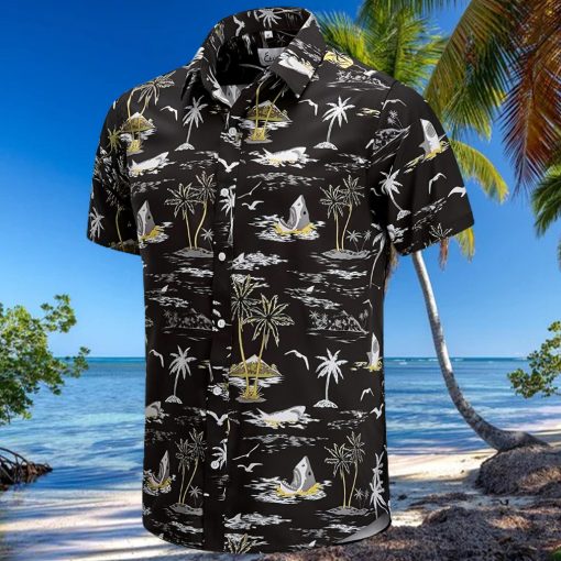 EUOW Men s Hawaiian Shirt Short Sleeves Printed Button Down Summer Beach Dress Shirts