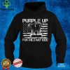 Purple up for Military Kids USA American Flag Military Boots T Shirt