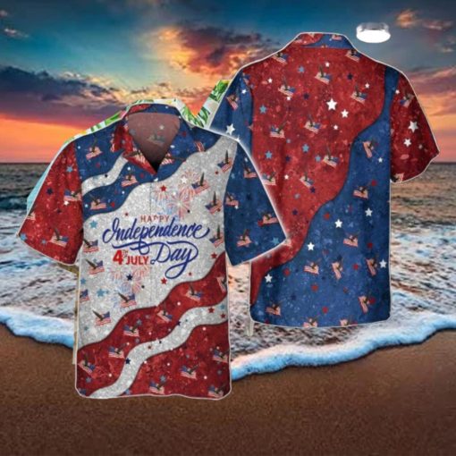 Eagle American Independence Day Twinkle Red And Blue Hawaiian Shirt Style Gift