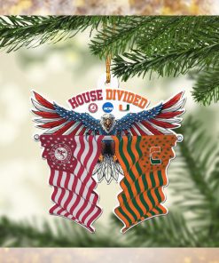 Eagle House Divided Custom Teams Personalized Christmas Ornament