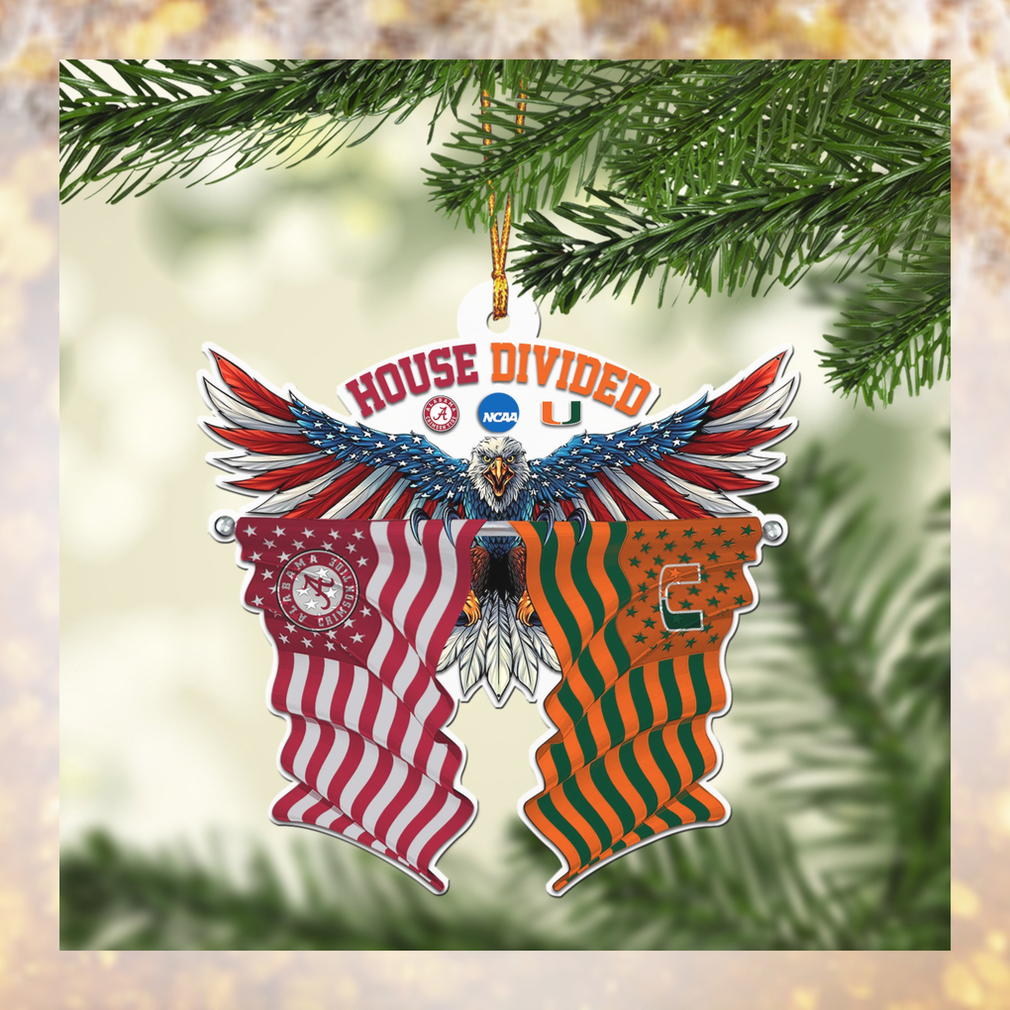 Eagle House Divided Custom Teams Personalized Christmas Ornament