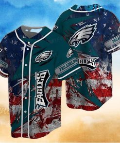 Eagles Baseball Jersey Cannabis Leaf USA Flag Philadelphia Eagles Gift