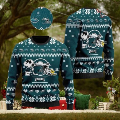 Eagles Football Cute The Snoopy Show Football Helmet Ugly Sweater