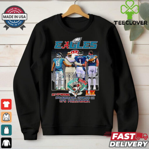Eagles Phillybama 2024 Super Bowl Champion LIX signatures shirt