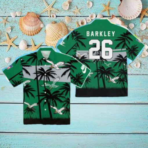 Eagles Saquon Barkley Kelly Green Hawaiian Shirt