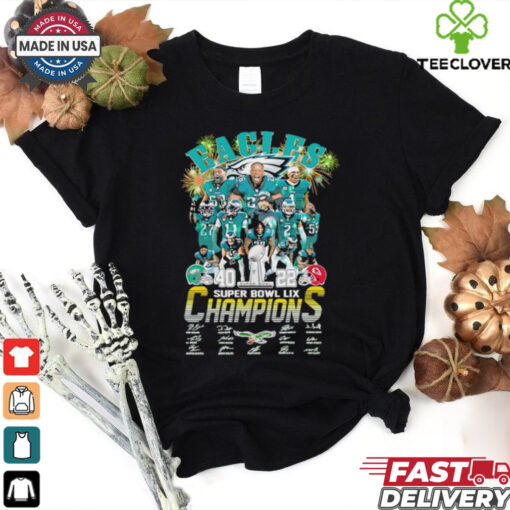 Eagles Super Bowl LIX Champions signatures shirt