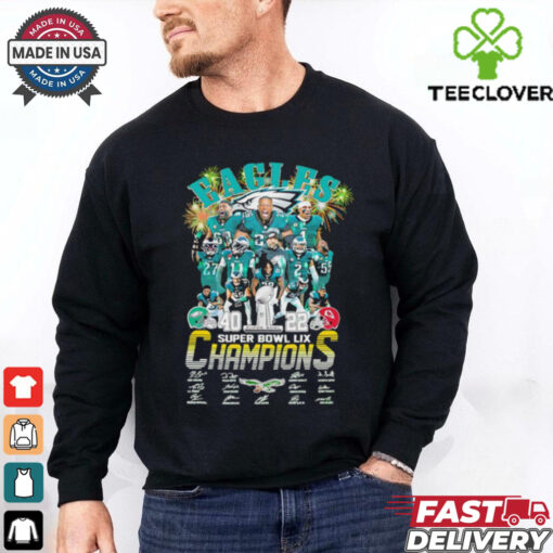 Eagles Super Bowl LIX Champions signatures shirt