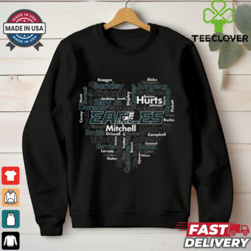Eagles Word Cloud Player Names T Shirt