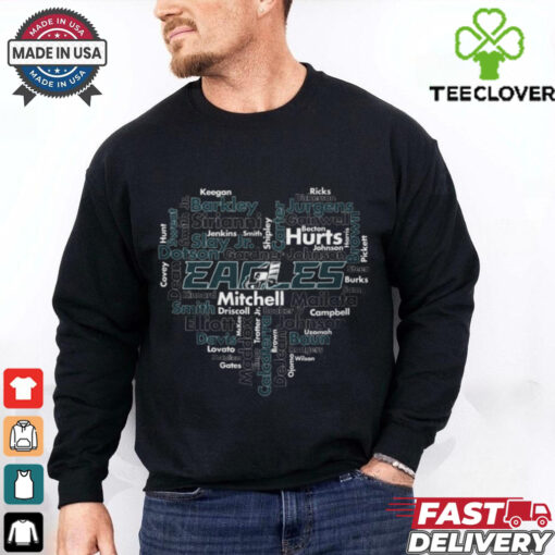 Eagles Word Cloud Player Names T Shirt