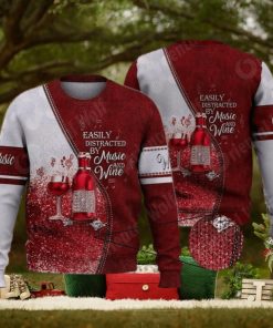 Easily Distracted By Music And Wine 3D Full Print Ugly Sweater Christmas Gift Sweater