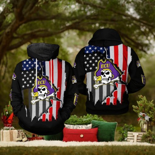 East Carolina Pirates NCAA US Flag 3D Printed Hoodie