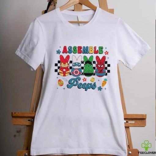 Easter Peeps Superheroes Bunny Characters Assemble Peeps shirt