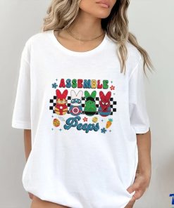 Easter Peeps Superheroes Bunny Characters Assemble Peeps shirt