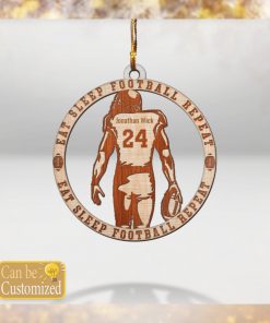 Eat Sleep Football Repeat Ornament Christmas Ornament Hangers Gifts For Football Lovers