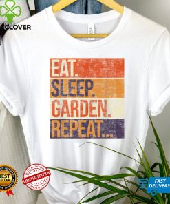 Eat Sleep Garden Repeat, Vintage Colors Gardening Design T Shirt