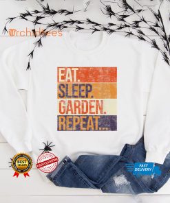 Eat Sleep Garden Repeat, Vintage Colors Gardening Design T Shirt