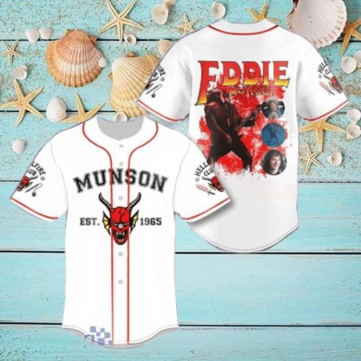 Eddie Munson 1965 Hellfire Guitar Jersey Baseball Shirt Style Gift Shirt