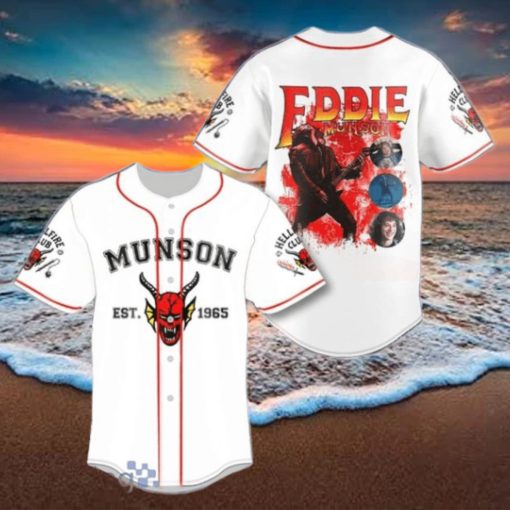 Eddie Munson 1965 Hellfire Guitar Jersey Baseball Shirt Style Gift Shirt