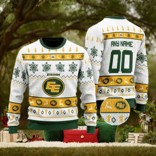 Edmonton Eskimos Personalized White Ugly Christmas Sweater