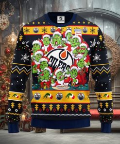 Edmonton Oilers 12 Grinch Xmas Day Christmas Ugly Sweater