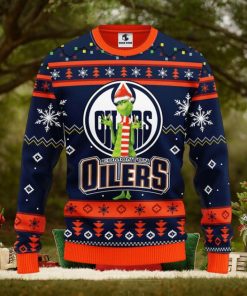 Edmonton Oilers Funny Grinch Christmas Ugly Sweater