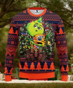 Edmonton Oilers Grinch Hug Christmas Ugly Sweater