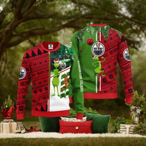 Edmonton Oilers Grinch & Scooby doo Christmas Ugly Sweaters