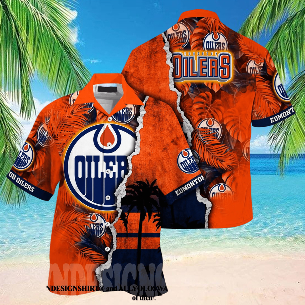 Edmonton Oilers NHL Flower Classic Hawaiian Shirt Edmonton Oilers NHL Flower Classic Hawaiian Shirt