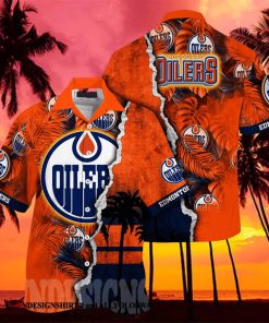 Edmonton Oilers NHL Flower Classic Hawaiian Shirt 2 Edmonton Oilers NHL Flower Classic Hawaiian Shirt