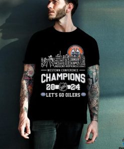 Edmonton Oilers Skyline Teams Names Western Conference Champions 2024 Lets Go Oilers hoodie, sweater, longsleeve, shirt v-neck, t-shirt